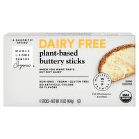 Wholesome Pantry Organic Dairy Free Plant-Based Buttery Sticks, 4 count, 16 oz, 4 Each