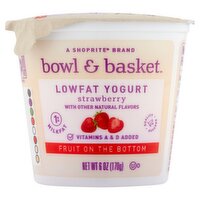 Bowl & Basket Fruit on the Bottom Strawberry Lowfat Yogurt, 6 oz, 6 Ounce