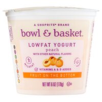 Bowl & Basket Fruit on the Bottom Peach Lowfat Yogurt, 6 oz, 6 Ounce