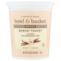 Bowl & Basket Vanilla Greek Nonfat Yogurt, 32 oz, 32 Ounce