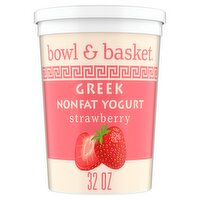 Bowl & Basket Greek Strawberry Nonfat Yogurt, 32 oz, 32 Ounce