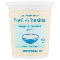 Bowl & Basket Plain Nonfat Yogurt, 32 oz, 32 Ounce