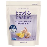 Bowl & Basket Ez-Peel Raw Shrimp, Medium, 51-60 shrimp per bag, 16 oz, 16 Ounce