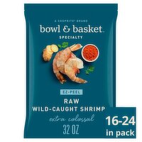 Bowl & Basket Specialty EZ-Peel Raw Wild-Caught Shrimp, Extra Colossal, 16-24 shrimp per bag, 32 oz