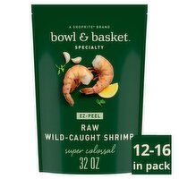 Bowl & Basket Specialty EZ-Peel Raw Wild-Caught Shrimp, Super Colossal, 12-16 shrimp per bag, 32 oz