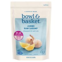 Bowl & Basket Cleaned Tail-On Raw Shrimp, Jumbo, 42-50 shrimp per bag, 32 oz