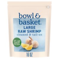 Bowl & Basket Cleaned & Tail-On Large Raw Shrimp, 16 oz