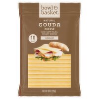 Bowl & Basket Sliced Gouda Natural Cheese, 10 count, 8 oz