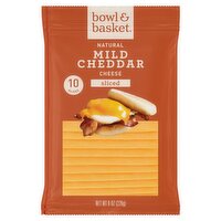 Bowl & Basket Sliced Mild Cheddar Natural Cheese, 10 count, 8 oz
