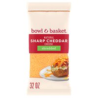 Bowl & Basket Shredded Sharp Cheddar Natural Cheese, 32 oz