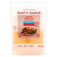 Bowl & Basket Reduced Fat Finely Shredded Sharp Cheddar Natural Cheese, 8 oz