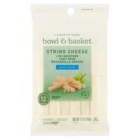 Bowl & Basket Low Moisture Part Skim Mozzarella String Cheese, 12 count, 12 oz, 12 Ounce