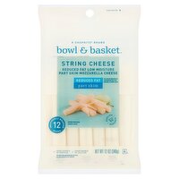 Bowl & Basket Reduced Fat Low Moisture Part Skim Mozzarella String Cheese, 12 oz