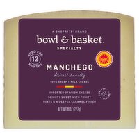 Bowl & Basket Specialty Manchego 100% Sheep's Milk Cheese, 8 oz