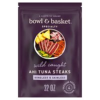 Bowl & Basket Specialty Boneless & Skinless Ahi Tuna Steaks, 32 oz, 32 Ounce