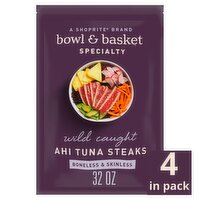 Bowl & Basket Specialty Boneless & Skinless Ahi Tuna Steaks, 32 oz