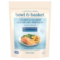 Bowl & Basket Atlantic Salmon Center Cut Portions Boneless & Skinless, 32 oz