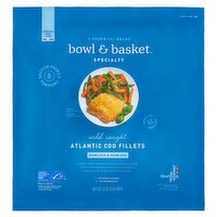 Bowl & Basket Specialty Wild Caught Boneless & Skinless Atlantic Cod Fillets, 8 count, 32 oz