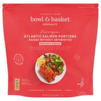 Bowl & Basket Specialty Boneless & Skinless Norwegian Atlantic Salmon Portions, 4 count, 32 oz, 2 Pound