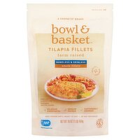 Bowl & Basket Boneless & Skinless Whole Tilapia Fillets, 16 oz, 1 Pound