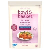 Bowl & Basket Boneless and Skinless Wild Caught Salmon Portions, 8 count, 32 oz