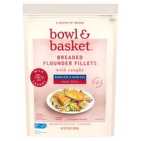 Bowl & Basket Boneless & Skinless Whole Breaded Flounder Fillets, 32 oz, 2 Pound