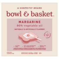 Bowl & Basket 80% Vegetable Oil Margarine, 4 count, 16 oz, 16 Ounce