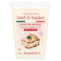 Bowl & Basket Whole Milk Ricotta Cheese, 48 oz, 48 Ounce