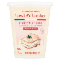 Bowl & Basket Whole Milk Ricotta Cheese, 32 oz, 32 Ounce