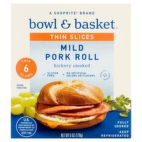 Bowl & Basket Thin Slices Mild Pork Roll, 6 count, 6 oz, 6 Ounce