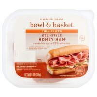 Bowl & Basket Thin-Sliced Deli-Style Honey Ham, 9 oz, 9 Ounce