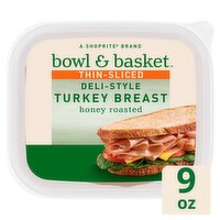 Bowl & Basket Thin-Sliced Deli-Style Honey Roasted Turkey Breast, 9 oz, 9 Ounce