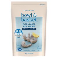 Bowl & Basket Cleaned & Tail-off Extra Large Raw Shrimp, 52-60 shrimp per bag, 32 oz