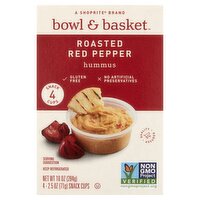 Bowl & Basket Roasted Red Pepper Hummus, 2.5 oz, 4 count, 10 Ounce