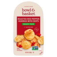 Bowl & Basket Roasted Red Pepper Hummus with Chips Snack Pack, 3 oz, 3 Ounce