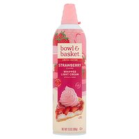 Bowl & Basket Strawberry Flavored Whipped Light Cream Limited Edition, 13 oz, 13 Ounce