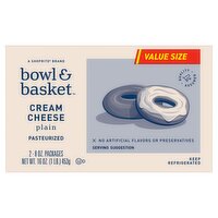 Bowl & Basket Plain Cream Cheese Value Size, 8 oz, 2 count