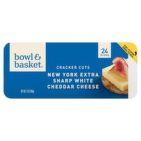 Bowl & Basket Cracker Cuts New York Extra Sharp White Cheddar Cheese, 24 count, 7 oz, 7 Ounce