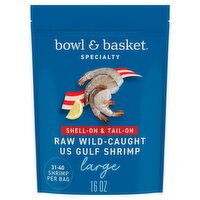 Bowl & Basket Specialty Raw Wild-Caught Shell-On & Tail-On Large US Gulf Shrimp, 16 oz