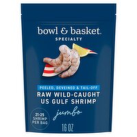 Bowl & Basket Specialty Raw Wild-Caught Peeled, Deveined & Tail-Off Jumbo US Gulf Shrimp, 16 oz, 16 Ounce