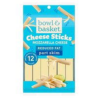 Bowl & Basket Reduced Fat Part Skim String Cheese, 12 count, 10 oz, 10 Ounce