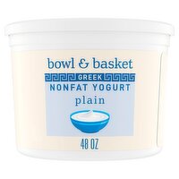 Bowl & Basket Plain Greek Nonfat Yogurt, 48 oz, 48 Ounce