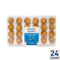 Bowl & Basket Mini Blueberry Muffins, 24 count, 21 oz