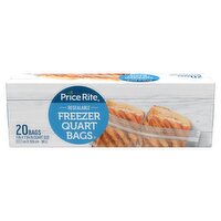 Price Rite Resealable Freezer Quart Bags, 20 count