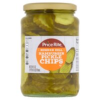 Price Rite Kosher Dill Hamburger Pickle Chips, 24 fl oz