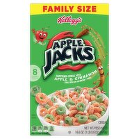 Kellogg's Apple Jacks Sweetened Cereal with Apple & Cinnamon Family Size, 16.6 oz, 16.6 Ounce