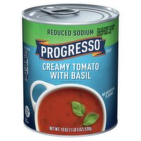 Progresso Reduced Sodium Creamy Tomato with Basil Soup, 19 oz