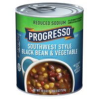 Progresso Reduced Sodium Southwest Style Black Bean & Vegetable Soup, 18.5 oz