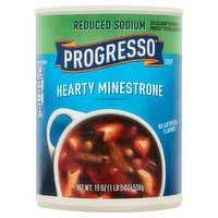 Progresso Reduced Sodium Hearty Minestrone Soup, 19 oz, 19 Ounce