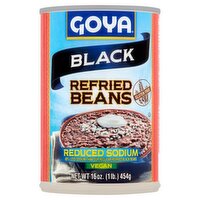 Goya Reduced Sodium Black Refried Beans, 16 oz